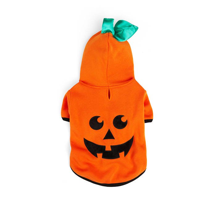 Petco Pumpkin Pet Hoodie Small - Halloween Costume for Dogs & Cats, Cozy Fleece