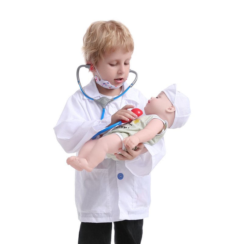 Kids Doctor Costume Set S - 9-Piece Role Play Dress-Up Halloween Toy