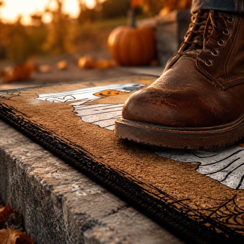 Halloween Witch Boot Doormat C-B - Spooky Entry Rug for Front Porch & Indoor