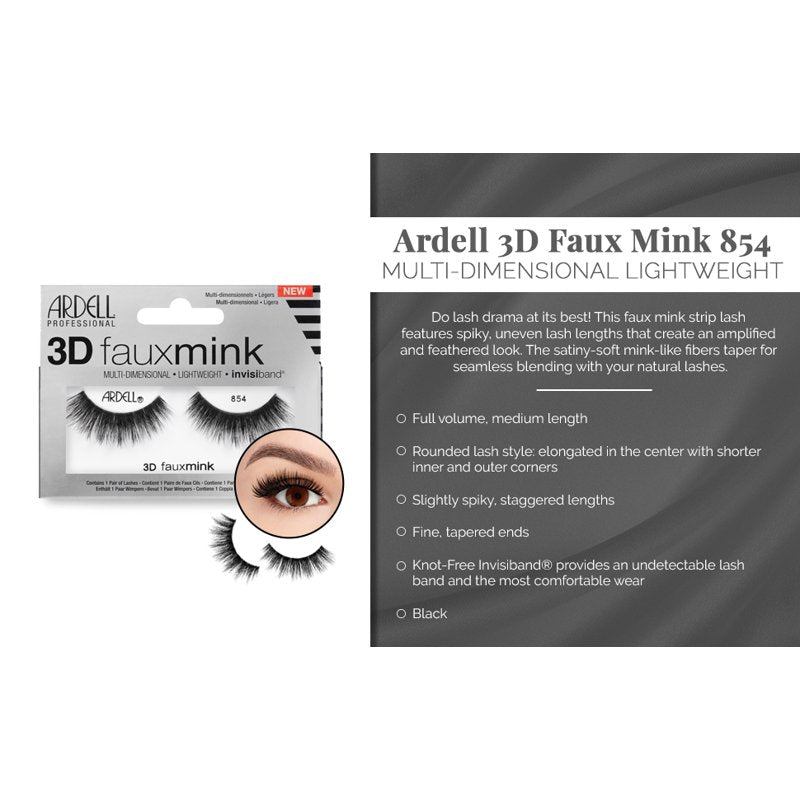 3D Faux Mink False Eyelashes, Medium Volume Flared Lashes, 4 Pairs