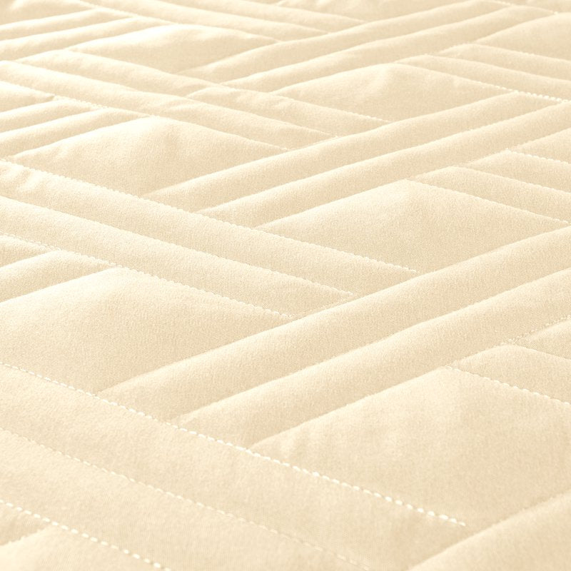Solid Color Bed Quilt Coverlet for Full/Queen Bed - Beige, Somerset Home