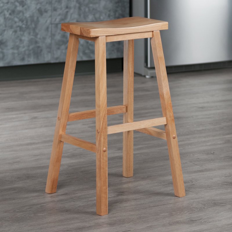Saddle Seat Bar Stool - Beechwood, 29" Height, Natural Finish