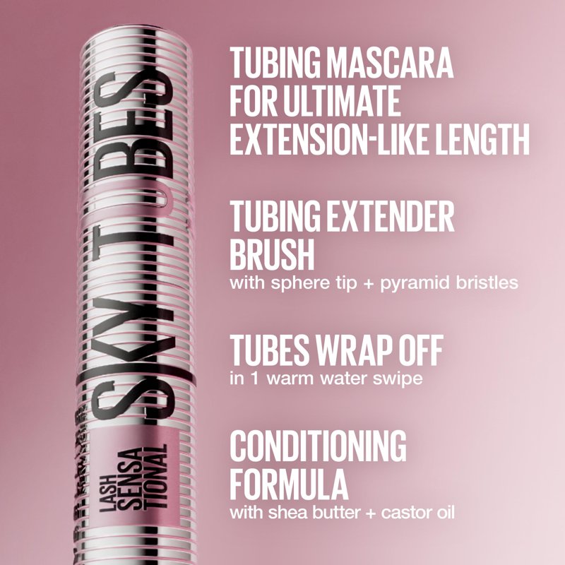 Tubing Mascara for Extension-Like Length, Very Black, Conditioning Formula