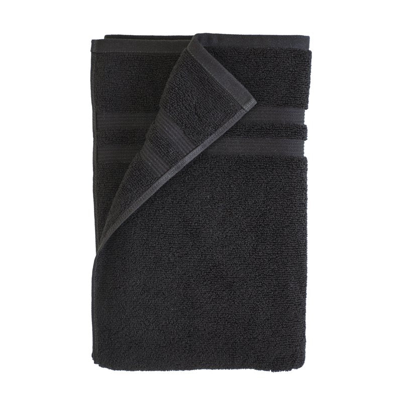 Black Cotton-Rich Quick-Dry Bath Sheet - 62 x 30 Inches, Oversized Towel