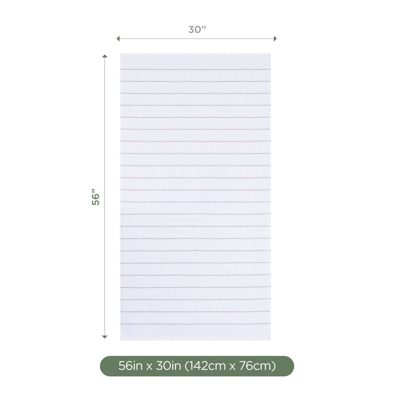 Martex Slub White Bath Towel - 30x56 Inches, Soft, Absorbent, Lightweight