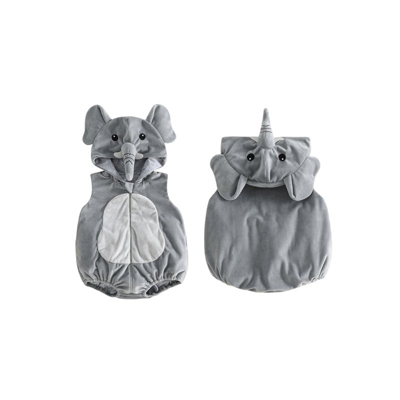 Gray Elephant Baby Romper - Newborn Infant Toddler Halloween Costume 6-12 Months