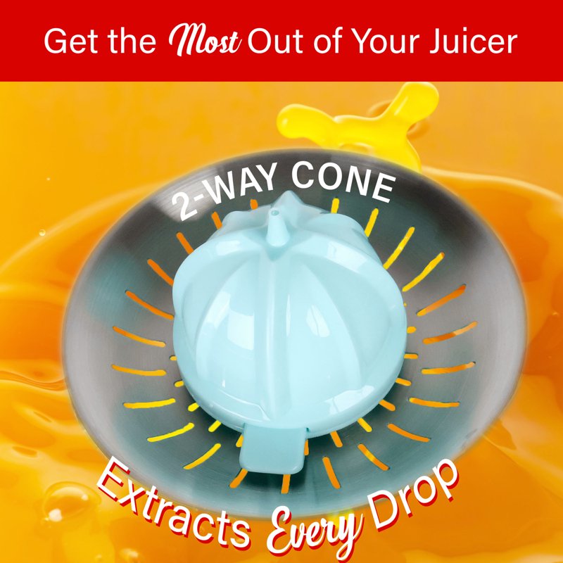 200W Electric Citrus Juicer with Stainless Steel Lever - Blue