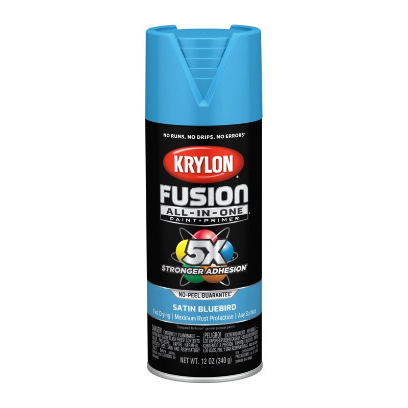 Krylon Fusion All-In-One Spray Paint - Satin Bluebird, 6 Pack