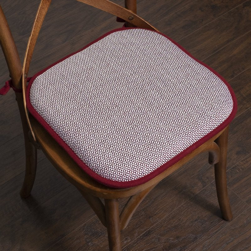 Cameron Memory Foam Chair Cushion Pads - 6-Pack, Wine/White