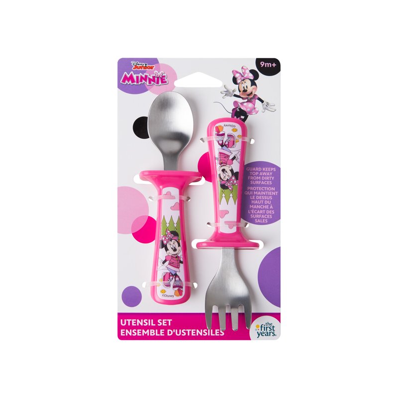 Minnie Mouse Toddler Utensils Set - Fork & Spoon, 2 Pack