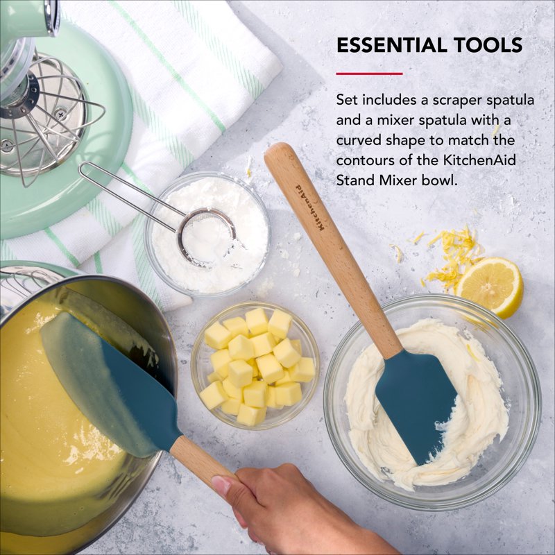 Silicone Mixing Spatula & Scraper Set - Agave Color