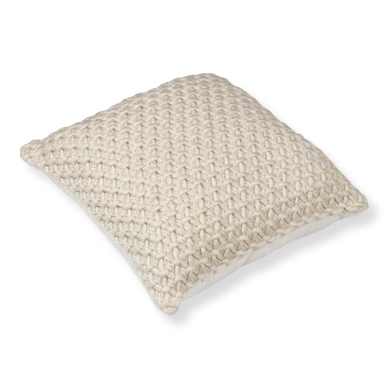 Ivory Honeycomb Throw Pillow - 18x18 Inch Decorative Cushion for Sofa & Bed