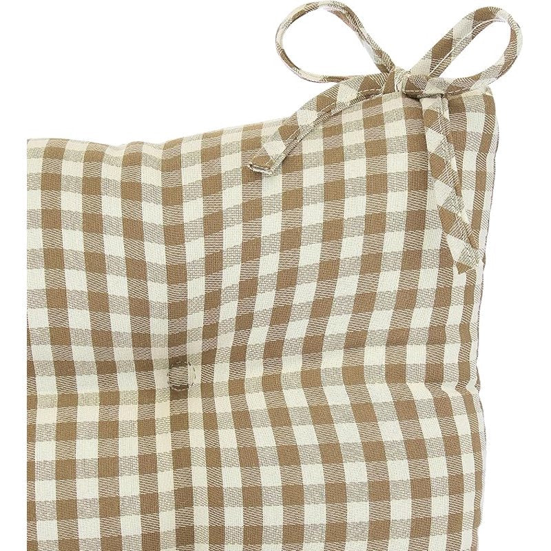 Non-Slip Rocking Chair Cushion Set - Gingham Natural, 2 Piece