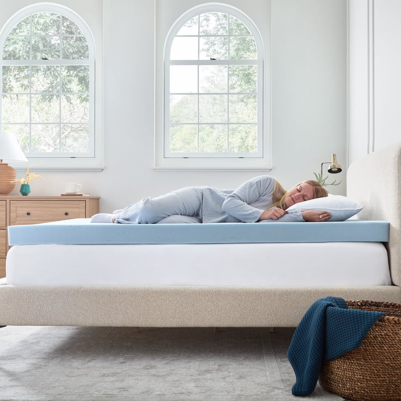 Mainstays 4-Inch Memory Foam Mattress Topper King - Pressure-Relief, Cooling