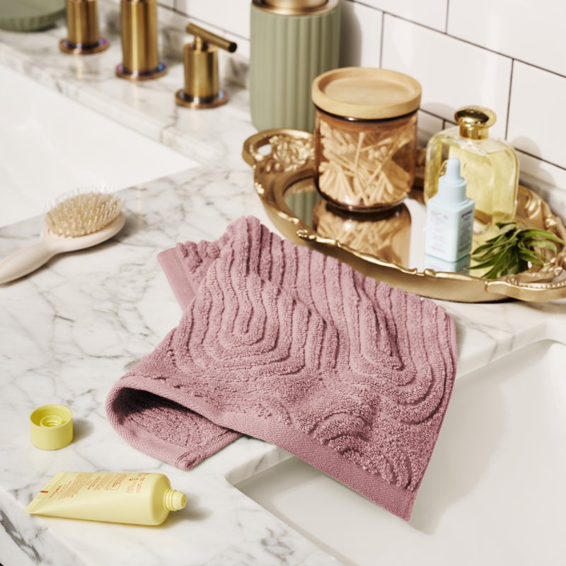 Rose Pink 2-Pack Textured Cotton Washcloths - 13x13 Inches, Soft & Absorbent