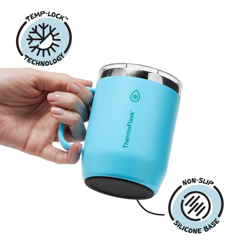 12 oz Insulated Coffee Mug - Vivid Blue - Double-Wall Design