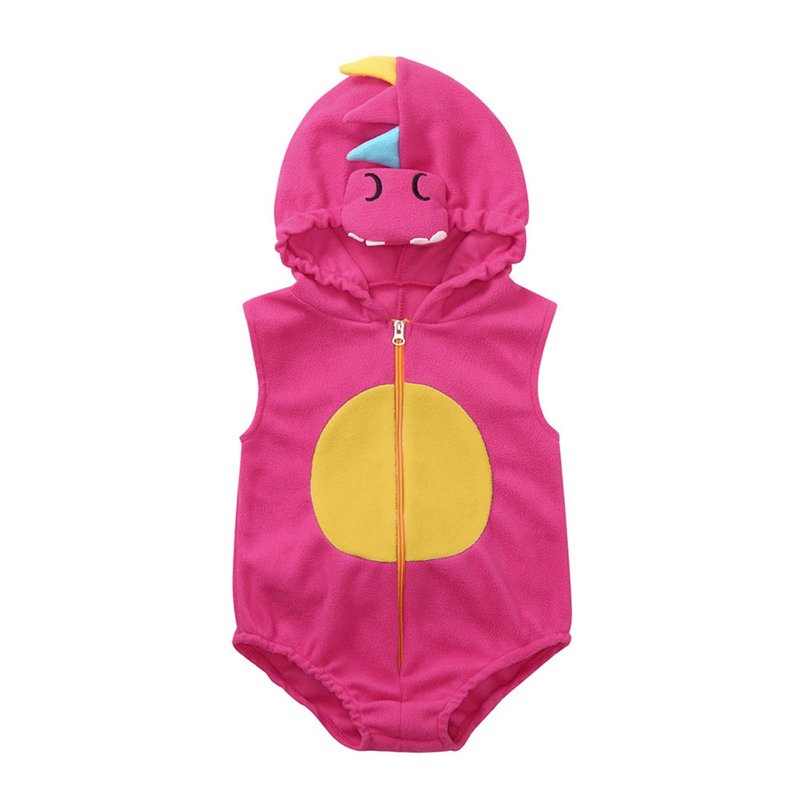 Pink Dinosaur Toddler Baby Romper Costume for 0-24 Months - Hot Pink Variation