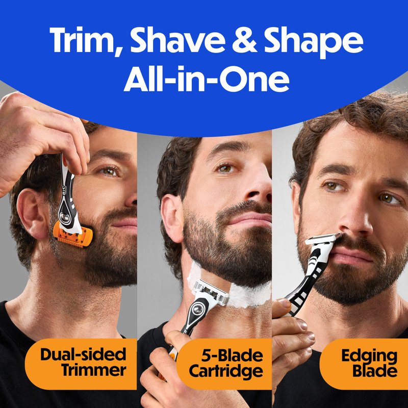 5-Blade Grooming Kit with Trimmers for Men - Trim, Shave, Style