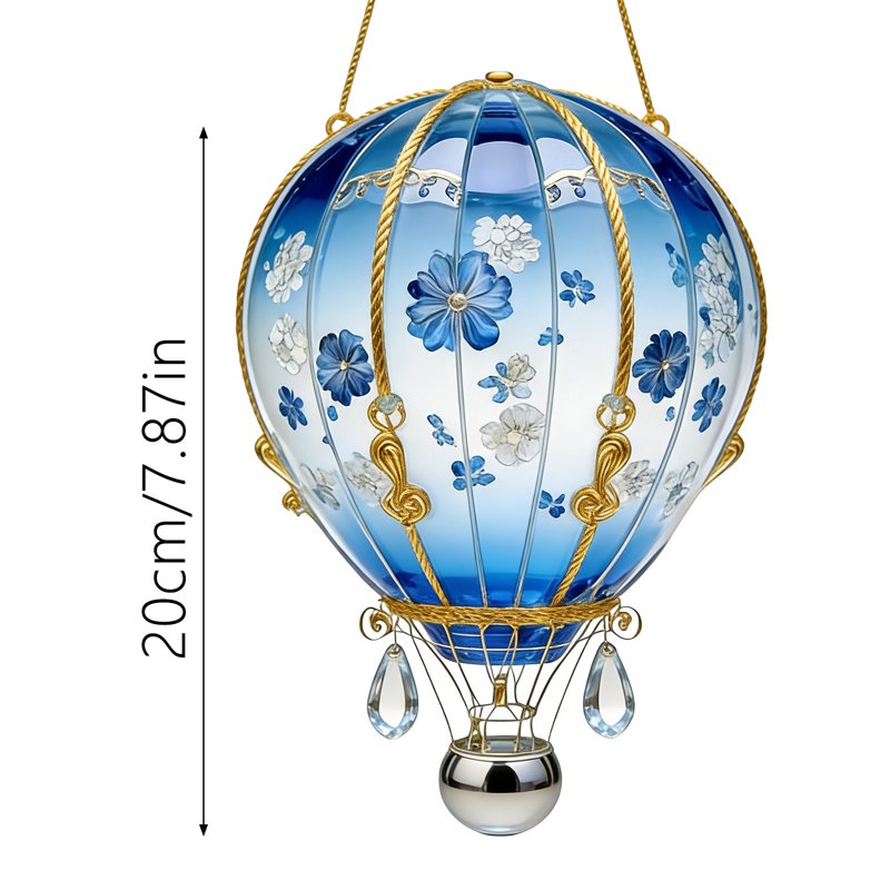 Hot Air Balloon Sun Catcher Window Garden Hanging Ornament - Colorful Acrylic - Variation 069