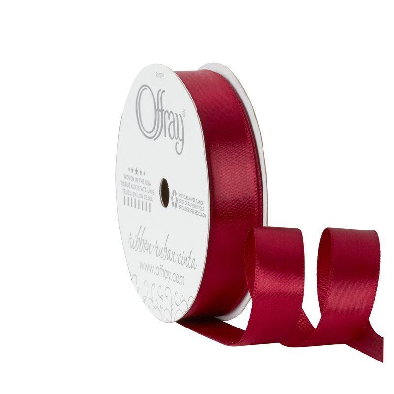 (4 Pack) Offray Red Wine Satin Ribbon 5/8 Inch, 18 Feet - Craft & Decoration