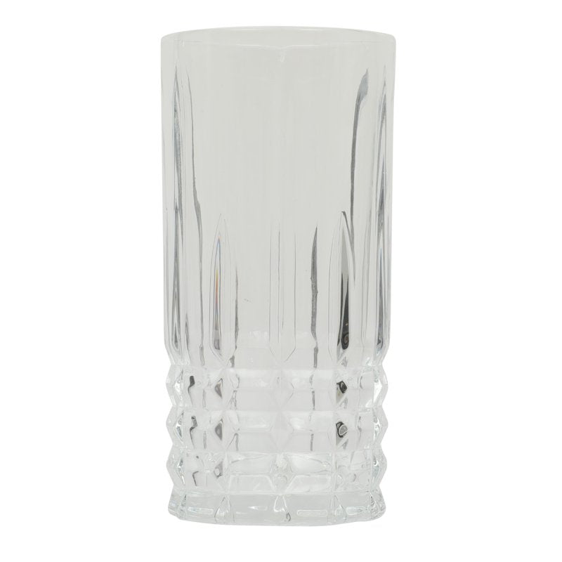 8-Piece Glass Tumbler Set - Elegant Embossed Design