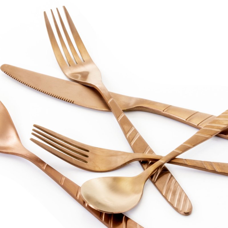 20-Piece Matte Rose Gold Flatware Utensil Set - Service for 4