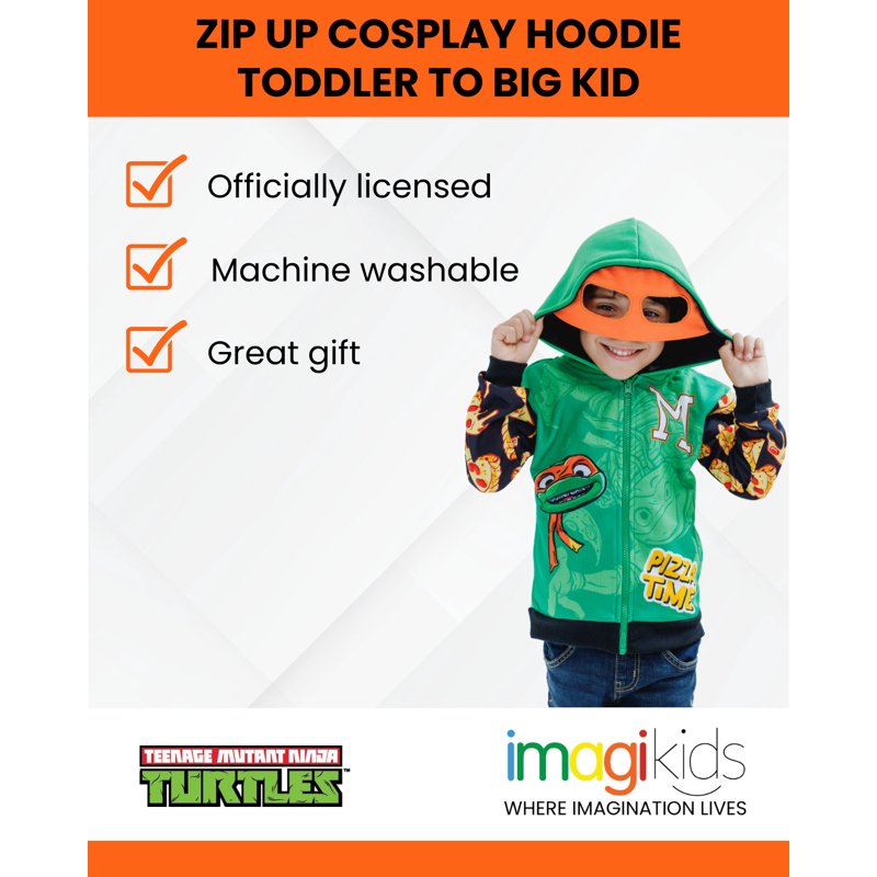 Kids Teenage Mutant Ninja Turtles Cosplay Hoodie - 5T Michelangelo Orange
