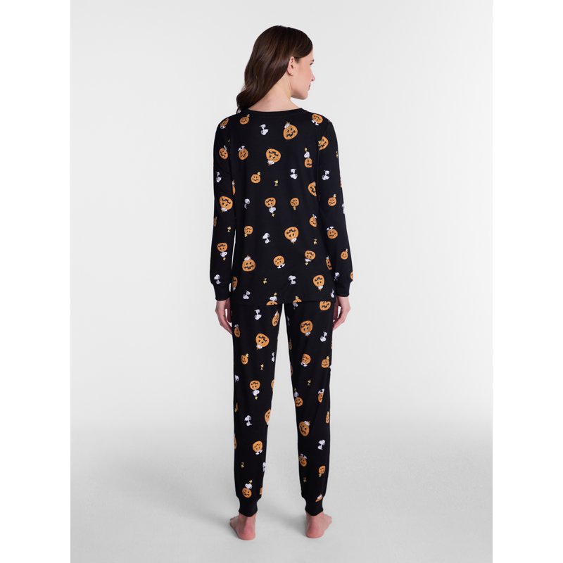 Women's Snoopy Halloween Pajama Set - Family Matching Long Sleeve Top & Pants, 2X