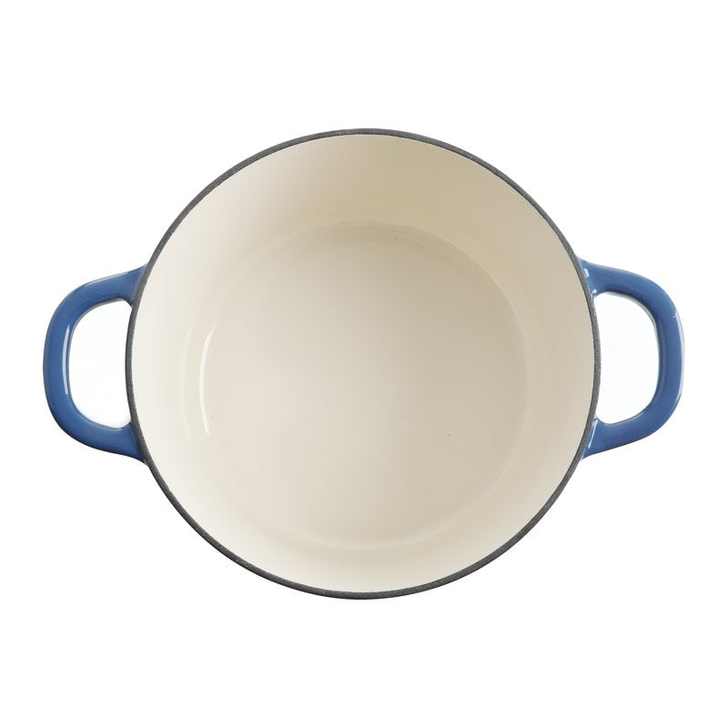 5-Quart Dutch Oven - Sapphire Blue Enamel Cast Iron Cooker