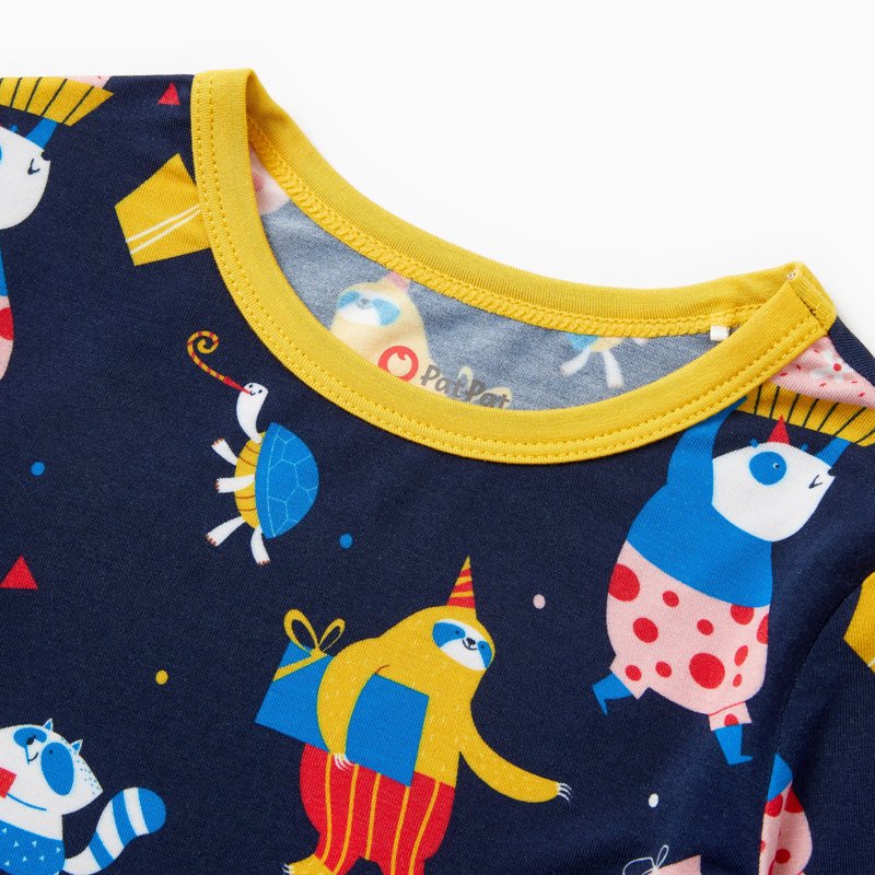 Toddler Pajama Set Viscose from Bamboo Snug Fit 2-Piece Sleepwear Tibetan Blue 5T Variation 8