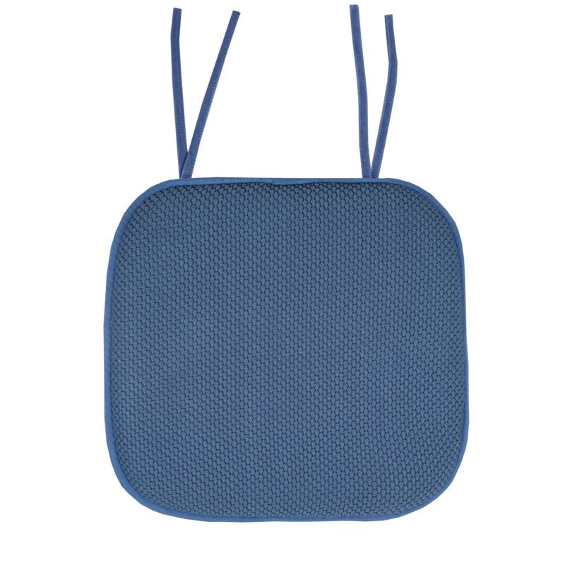 Memory Foam Honeycomb Chair Cushion Pad with Ties - 2-Pack, Blue