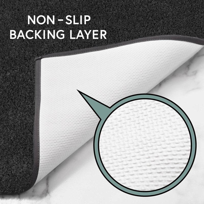 Better Homes & Gardens Ultra Soft Polyester Bath Rug 20x34 Grey Shadow - Non-Slip Bathroom Floor Mat - Machine Washable