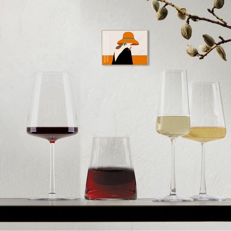 Clear Flared Red Wine Glasses - 17 oz, 4 Pack