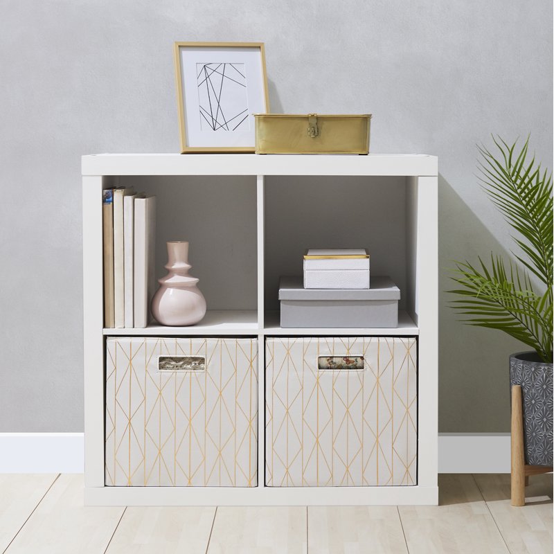 4-Cube Storage Organizer - White Texture, Easy Assembly