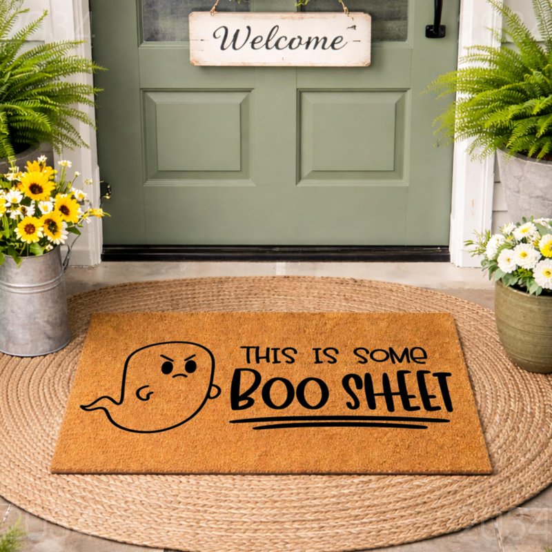 Halloween Welcome Doormat - Ghost Ghost Door Mat 24 x 36 Inches Funny Entrance Rug