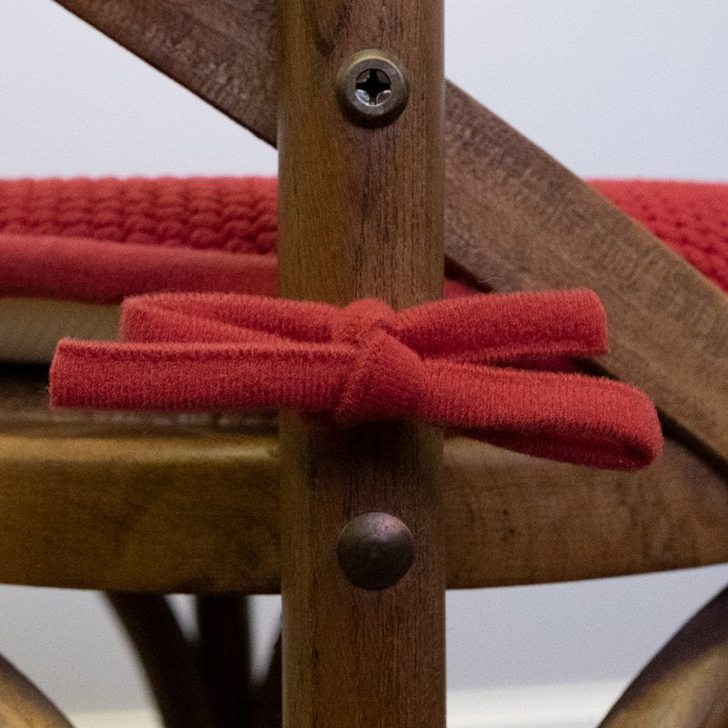Memory Foam Non-Slip Chair Cushion Pad with Ties - 2-Pack Red