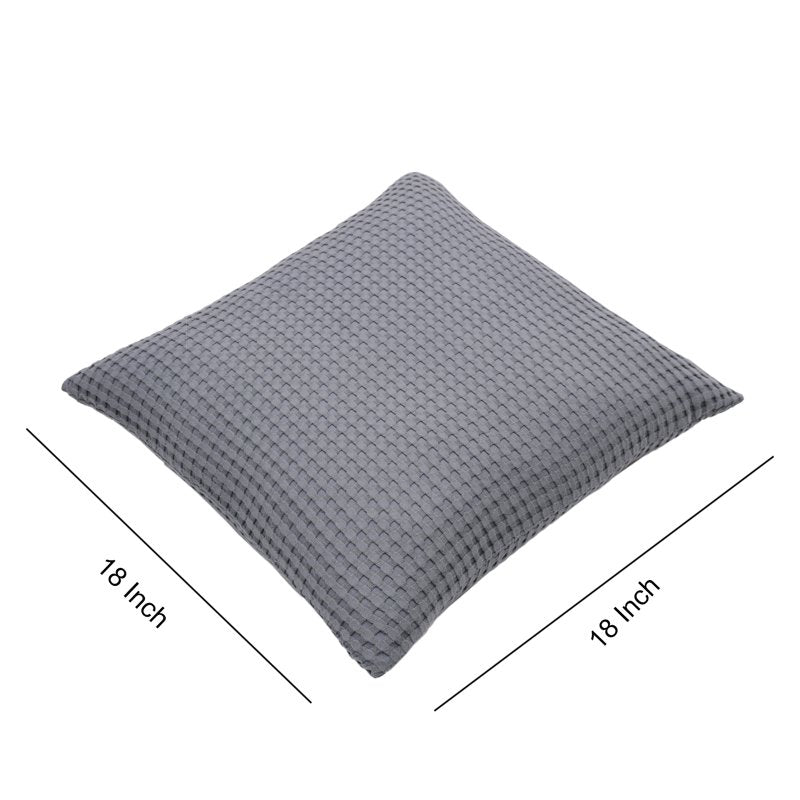 Gray Waffle Knit Decorative Pillow 18x18 Inch - Mainstays