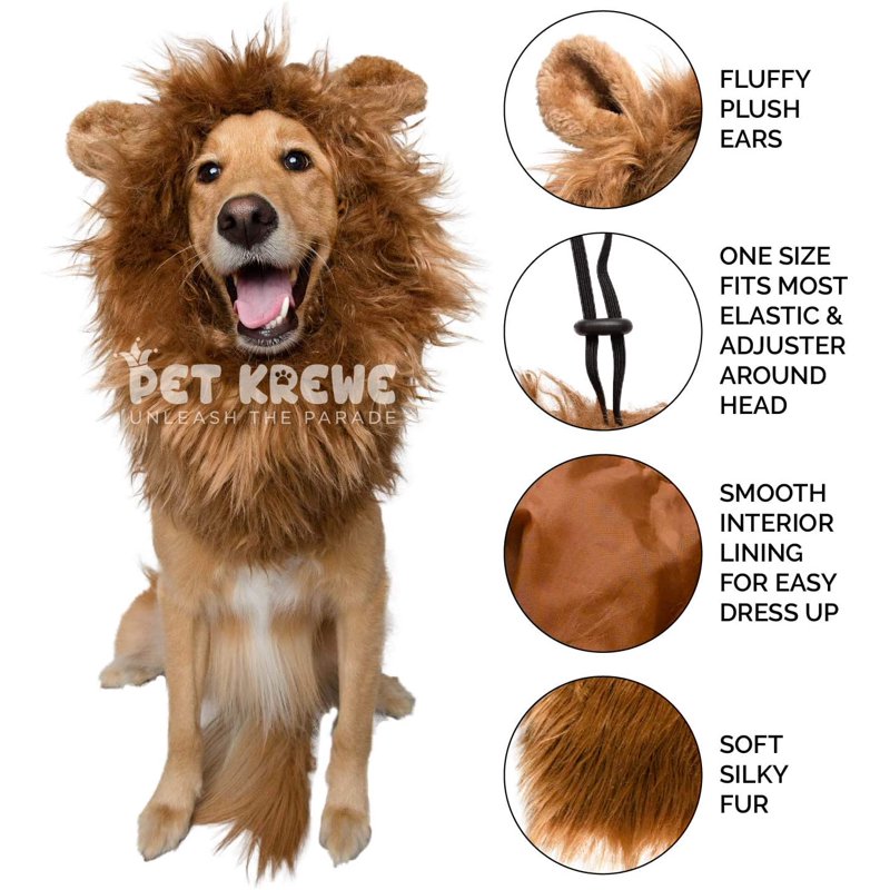 Dog Lion Mane Costume for Large Dogs Halloween Pet Cosplay Lion Wig