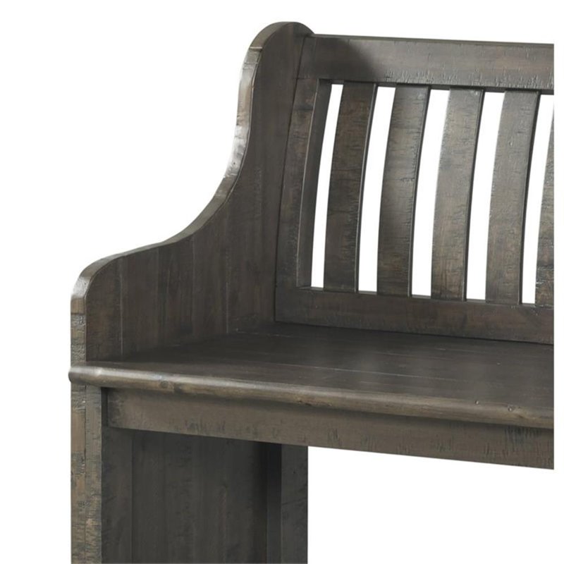 Stanford Pew Bench - Dark Ash Finish with Lath Back Design