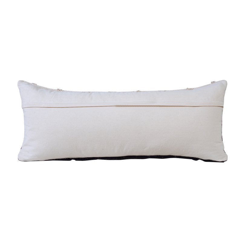 Ox Bay Miles Geometric Color Block Cotton Throw Pillow - Black/Ivory, 14x36