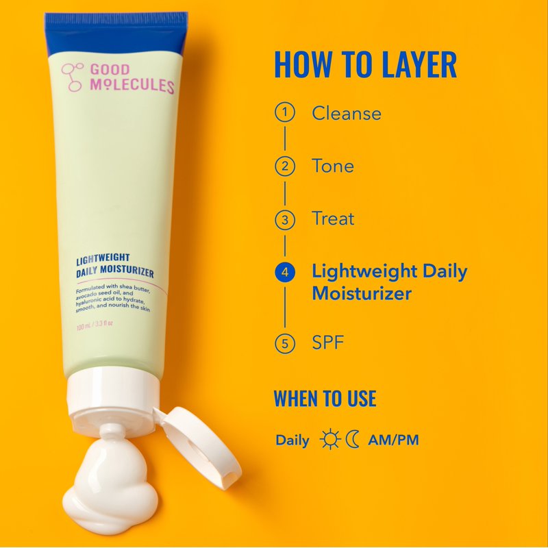 Lightweight Daily Facial Moisturizer with Shea Butter & Hyaluronic Acid, 3.3oz