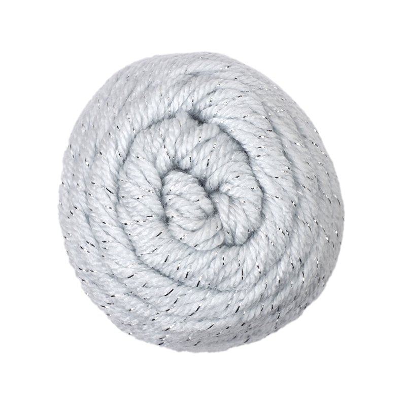 Sparkle Acrylic Yarn - Medium Weight, 5 oz, Platinum Silver