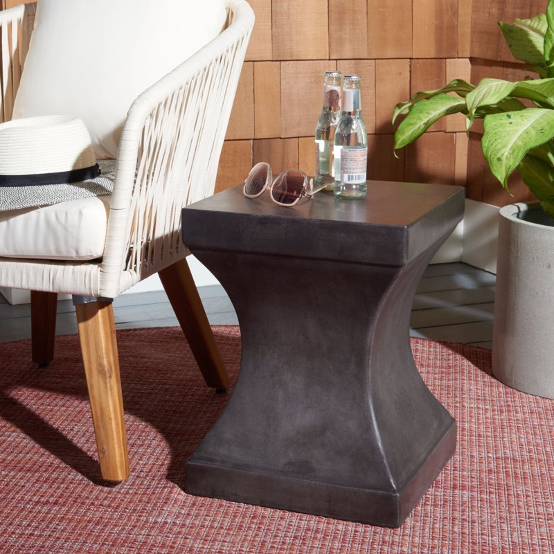 Curby Concrete Accent Stool - Modern Outdoor Furniture