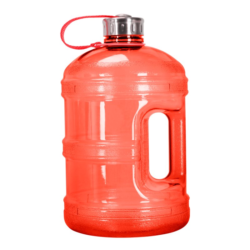 1 Gallon Red Stainless Steel Water Bottle with Wide Mouth Lid