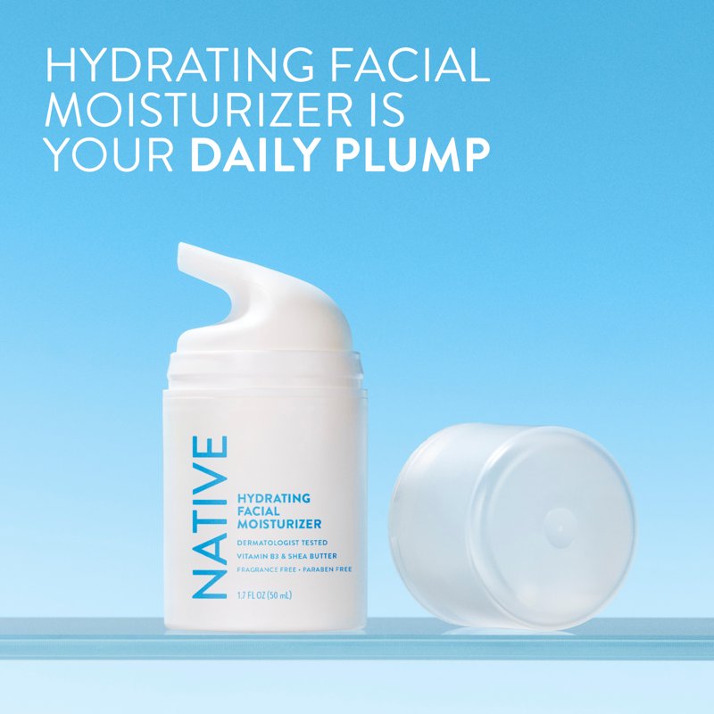 Hydrating Facial Moisturizer for Dry Skin with Hyaluronic Acid, 1.7 oz