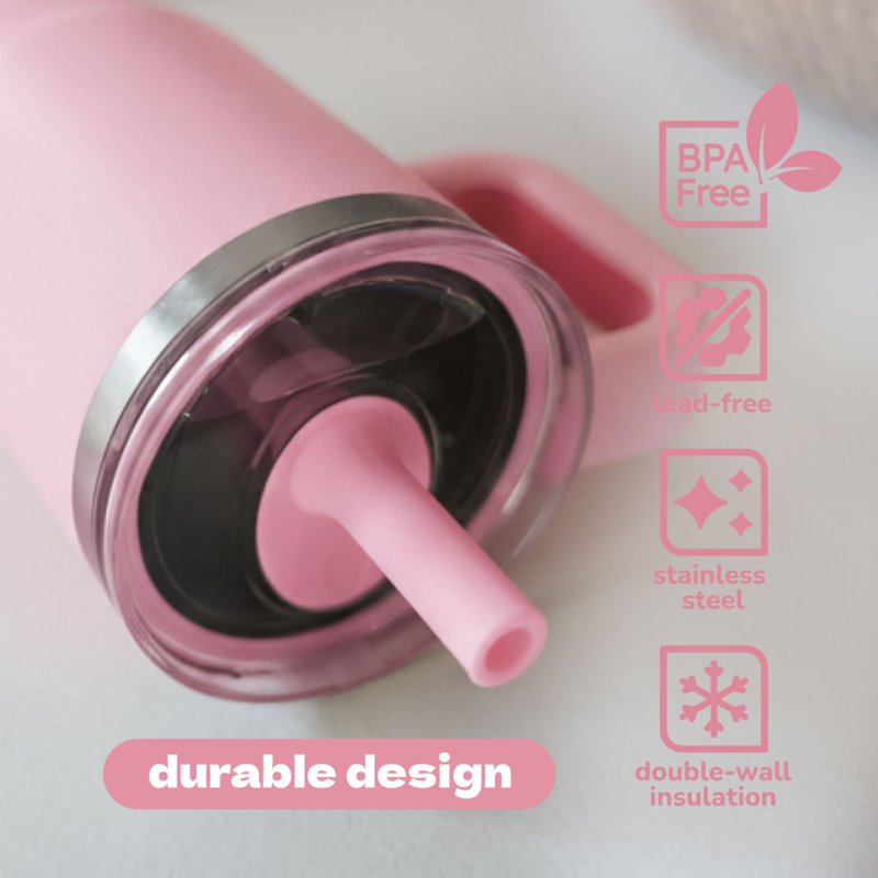My First Travel Tumbler - Insulated Stainless Steel, 12oz, Pink