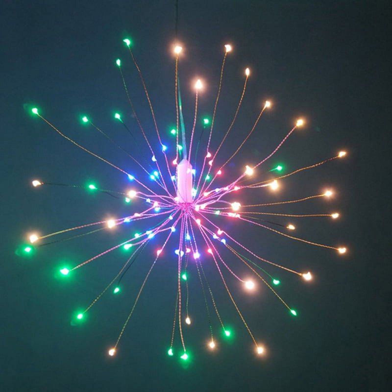 Solar Firework String Lights for Christmas & Holiday Decor - 200 LEDs Copper Wire Fairy Lights