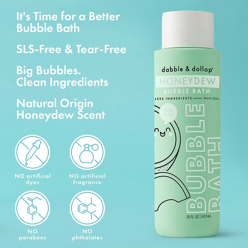 Honeydew Melon Bubble Bath - Hypoallergenic & Tear-Free - 16 fl oz