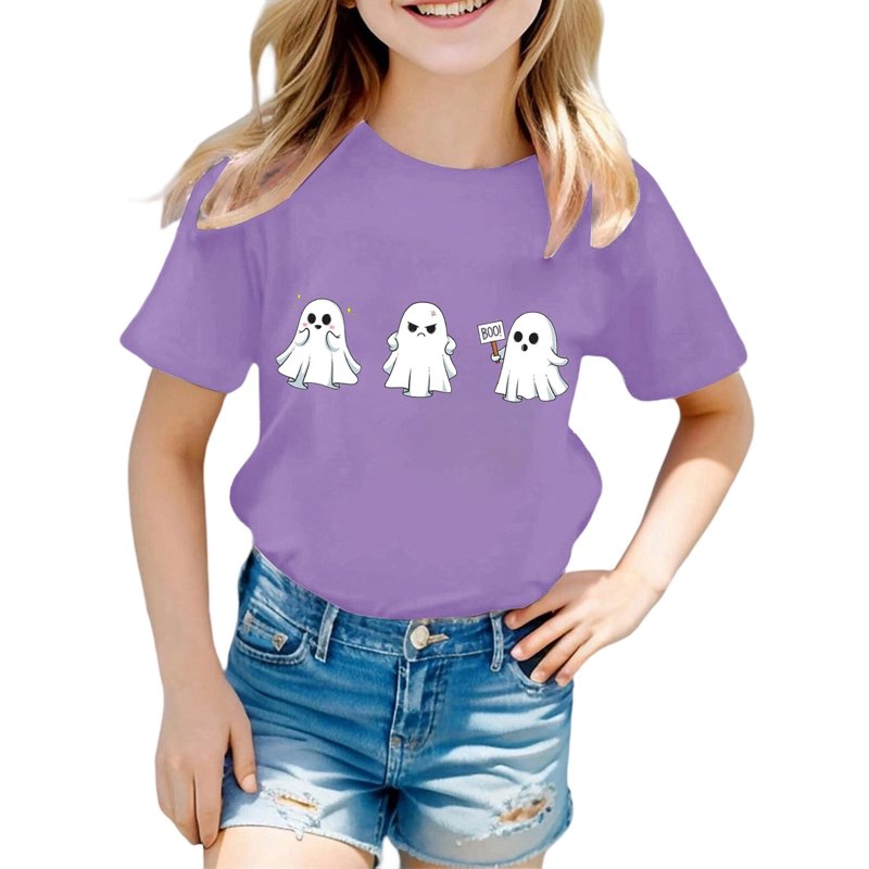 Kids Halloween T Shirt for 1-13 Years Z14 Purple 3-4 Years