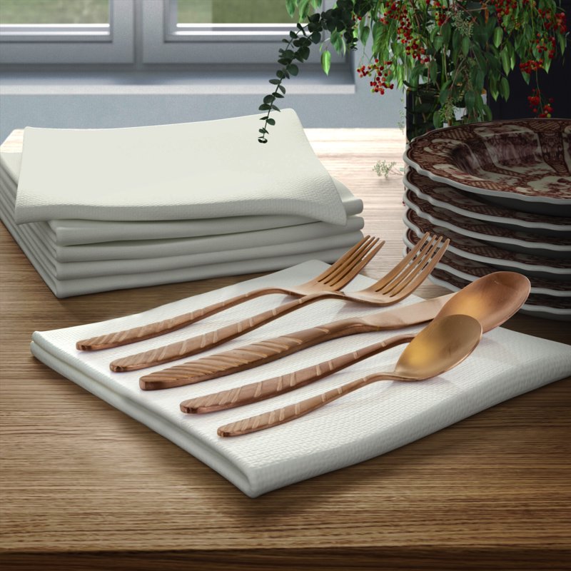 20-Piece Matte Rose Gold Flatware Utensil Set - Service for 4